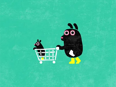 Shopper artwork design dog drawing illustration photoshop shopping