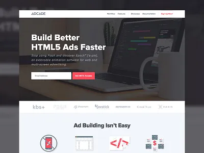 Adcade Beta Site adcade advertising editor saas sign up website