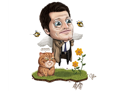 Supernatural - Lil' Castiel art castiel digital gulce baycik gülce baycık illustration misha collins spn supernatural