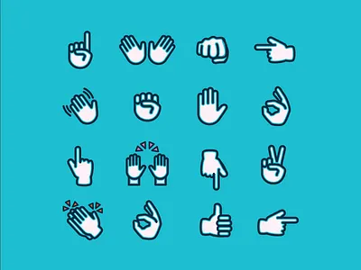 Custom Emojis blue emoji fist gesture gestures hand icon illustration like pointer tap vector