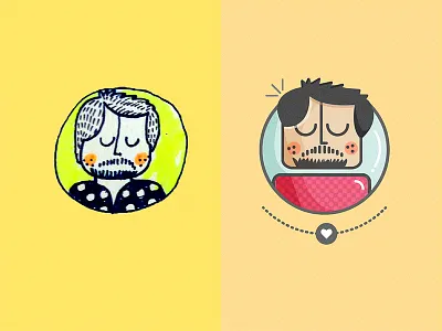 That Face! Hand-drawn & Digital after before cute design digital face flat graphic illustration illustrator portrait vector