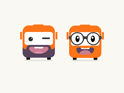 Bus Emotion bus car character cute emotion fun icon