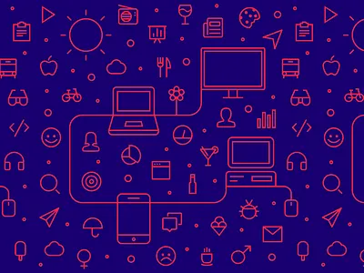 Tech / Device / Summer - Icon pattern background device glyph icon illustration line pattern responsive stroke summer tech vector