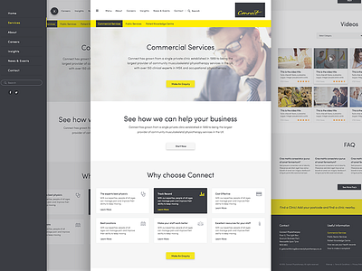 Connect Landing Page connect design landing page material design menu physiotherapy ui ux website