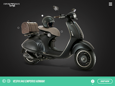 Quick shop concept (vespa) concept emporioarmani quickshop ui ux vespa web