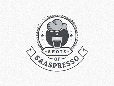Saaspresso... badge blackwhite branding crest email identity illustration monogram retro ribbon vector vintage