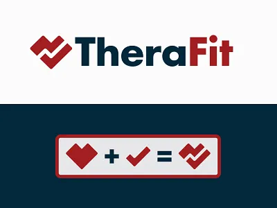 TheraFit exercise fitness health heart icon logo physical therapy