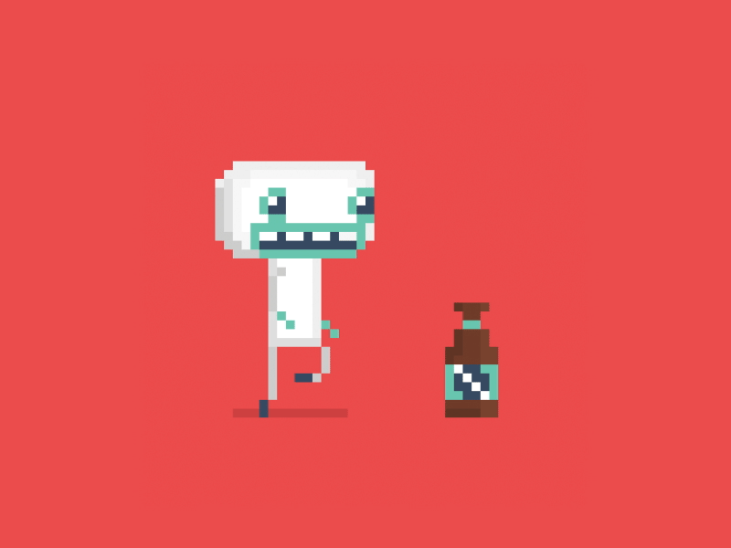 Beer Gif #41 - (Pixel) Beer Chaser animation beer character chaser gif loosekeys pixel pixel art run cycle