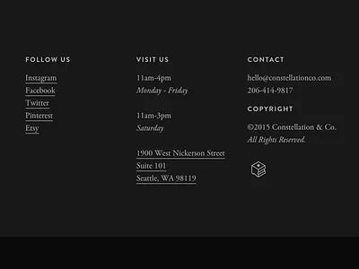 Giant footer constellation footer