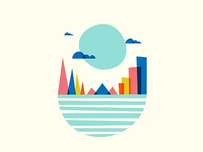 Little World city cloud illustration illustrator little mountain sun tree vector world