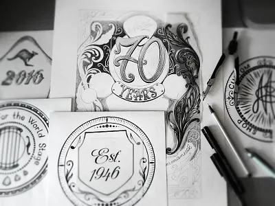 Sketch decorative flowers illustration lettering pencil poster sketch type typography