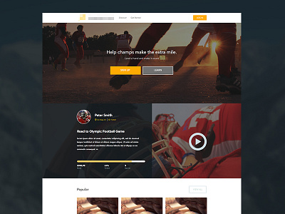 Sports Crowdfunding app athlete crowdfunding sports ui ux web