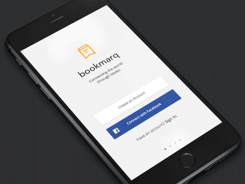 Bookmarq Onboarding Flow app book design grid interface ios profile read ui user