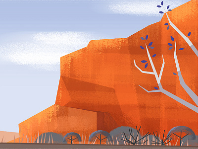 Utah illustration mountain photoshop plants road rock travel tree usa