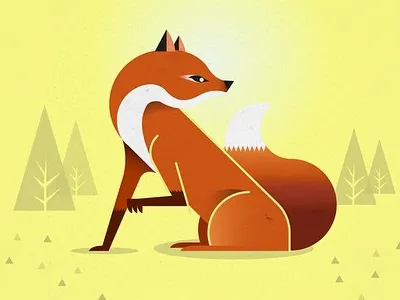 Red Fox animal fox illustration nature red fox typo
