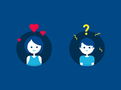 True Lurve female icon illustration love male relationship uh oh