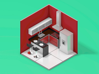 La Petit Cuisine cinema4d design industrial interior isometric product render