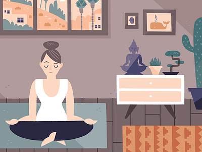 Morning Yoga buddhism california health health and wellness illustration lifestyle woman women womens lifestyle yoga