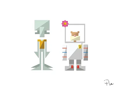 Squidward & Sandy colors design icons illustration nickelodeon shapes spongebob