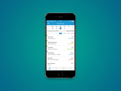 Schedule appdesign blue calender hamburger iphone6 list schedule time ui