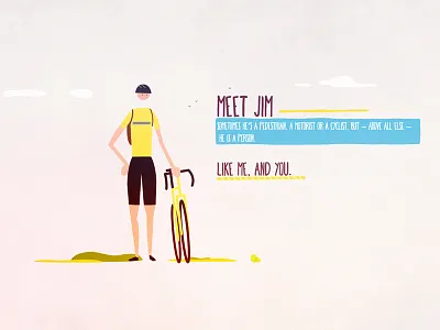 Meet Jim bike cycle illustration shape vector