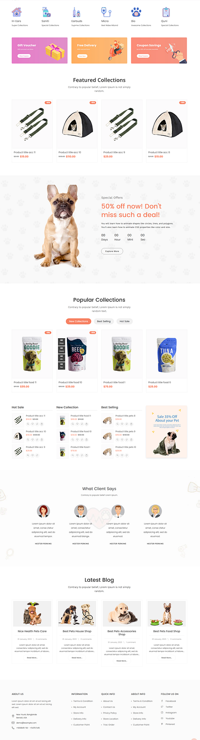 Pets Shopify Store Design dog store pets store shopify store design web design