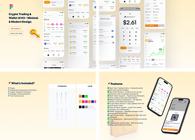 Crypto Trading & Wallet UI Kit – Minimal & Modern Design app trading ui wallet