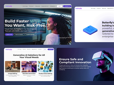 Butterfly - Generative AI Platform ai platform background animation design developer tools generative ai illustration landing page modern design ui ui ux user experience user interface ux uxui uxui design visual content visually impactful web design web ui web ux