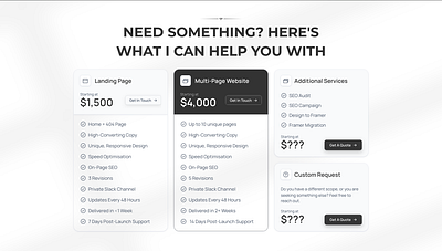 Pricing table blakc and white clean framer framer template minimal portfolio pricing table pricing pricing table ui web web design