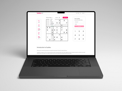 Sudoku.net | White hero hero section landing landing page puzzle puzzle game sudoku sudoku website ui web design website design