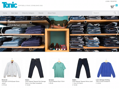 Tonic design ecommerce homepage menswear simple