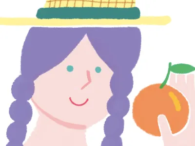 orange girl illustration orange
