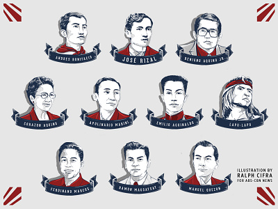 FILIPINO HEROES AND PRESIDENTS art design hero illustration independence news philippines photoshop portrait president