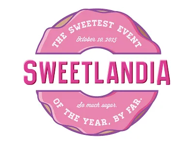 Sweetlandia badge code school cosplay donut graphic design vector