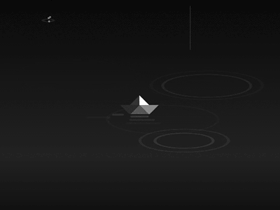 Paper boat sailing in the rain [interactive] animation boat css interactive lake paper rain