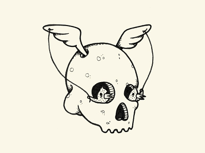 Doodle or Die - Day 10 - Wings aiga birds doodle doodleordie doodleordiejune drawing louisville robby davis skull wings