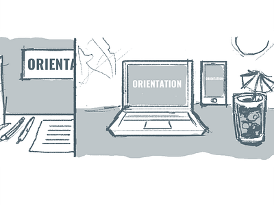 Online Orientation illustration sketch web