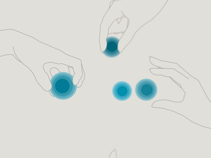 Quatuor ball explosion grab hand