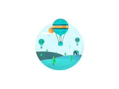 Summer's Comin' balloon flat fun icon illustration summer