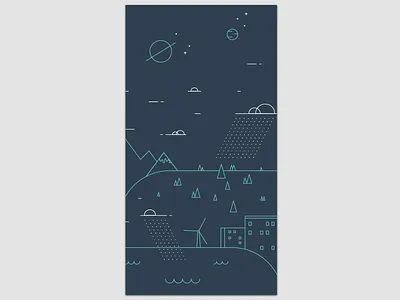 Ecosystem design ecosystem flat illustration lines nature planets simple