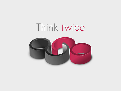 Think Twice logo twice twins vector