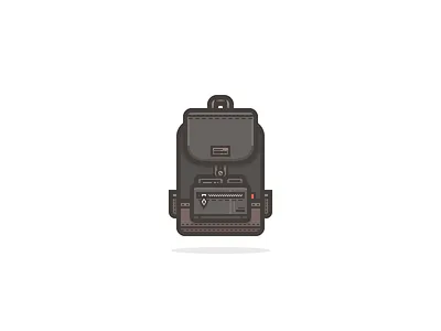 Another Member of the Pack backpack brown flat forest icon illustration line rosek zipper