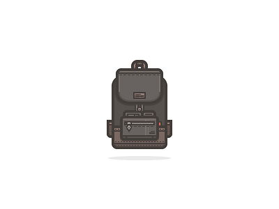 Another Member of the Pack backpack brown flat forest icon illustration line rosek zipper