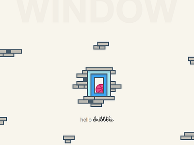 Hello Dribbble bricks thank you window