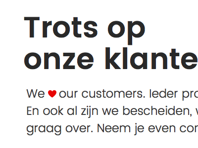 Website detail love typography