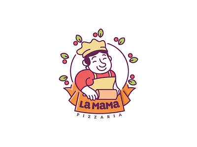La Mama logo WIP brand food id identity italy logo logotype mama mascot pizza restaurant wip