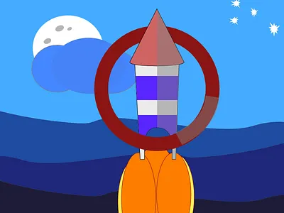 Rocket Night affinity illustration svg