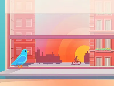 one weekend for a sun bluebird illustration light summer sun window