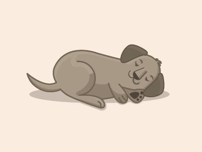 Couch Potato Pup asleep cozy dog doggy illustartion mutt pooch pup puppy sleep sleepy vector