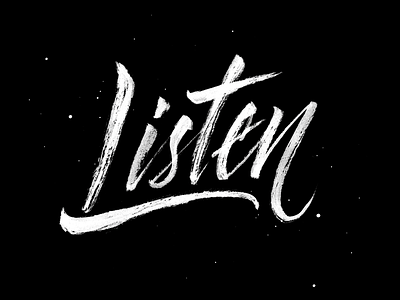 Listen brush brush pen brush script calligraphy hand lettering lettering type practice typography